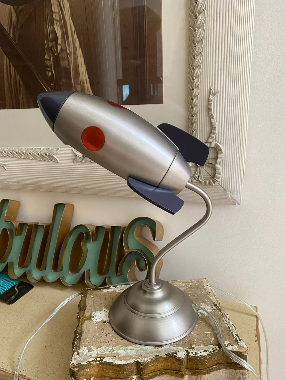 POTTERY BARN KIDS Rocketship Lamp Light